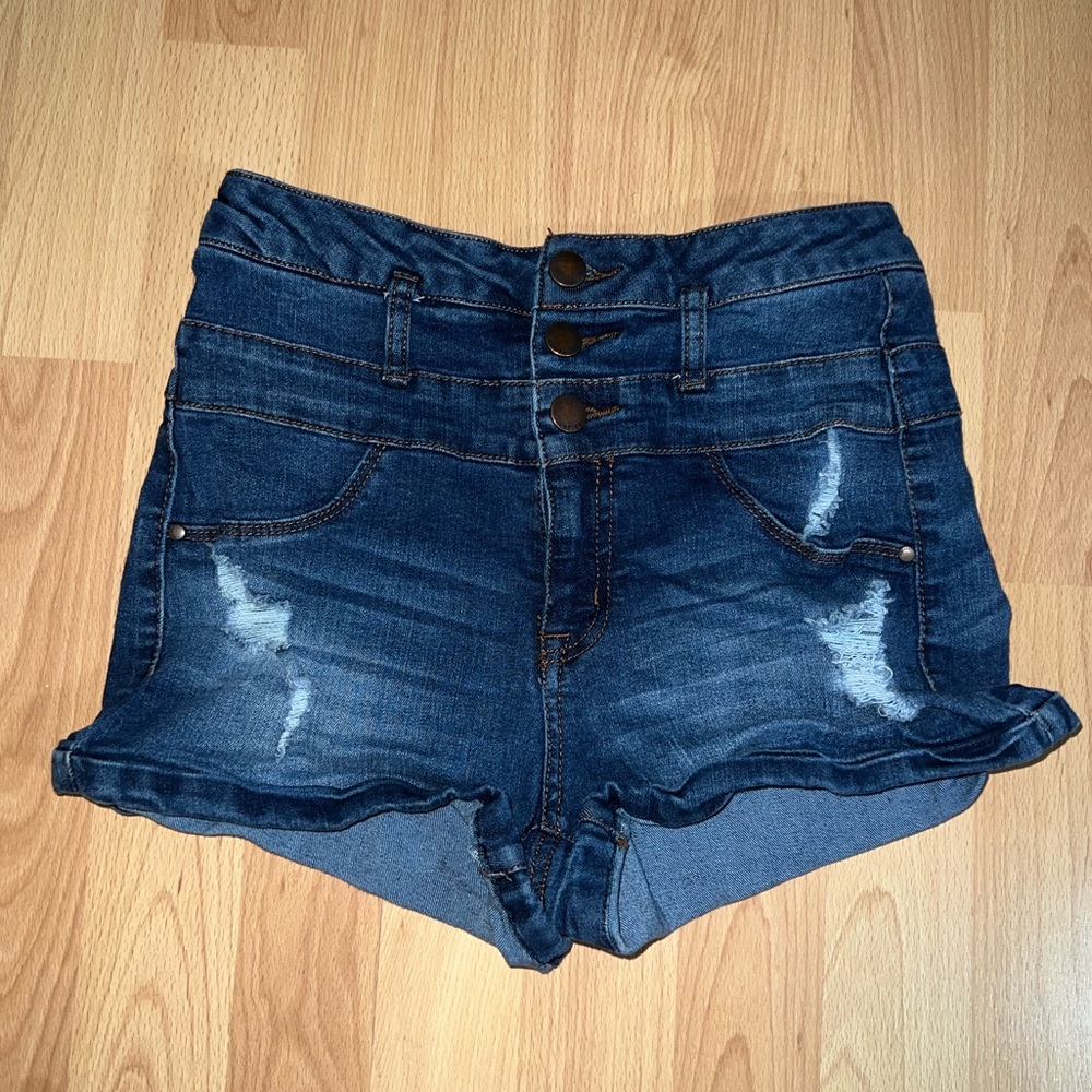 Charlotte Russe Blue High-Waisted Shorts